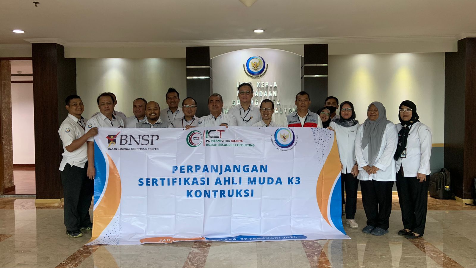 PT. Insani Citra Talenta Selenggarakan Bimbingan Teknis & Sertifikasi Kompetensi K3 Konstruksi bersama Kementerian Kelautan dan Perikanan RI